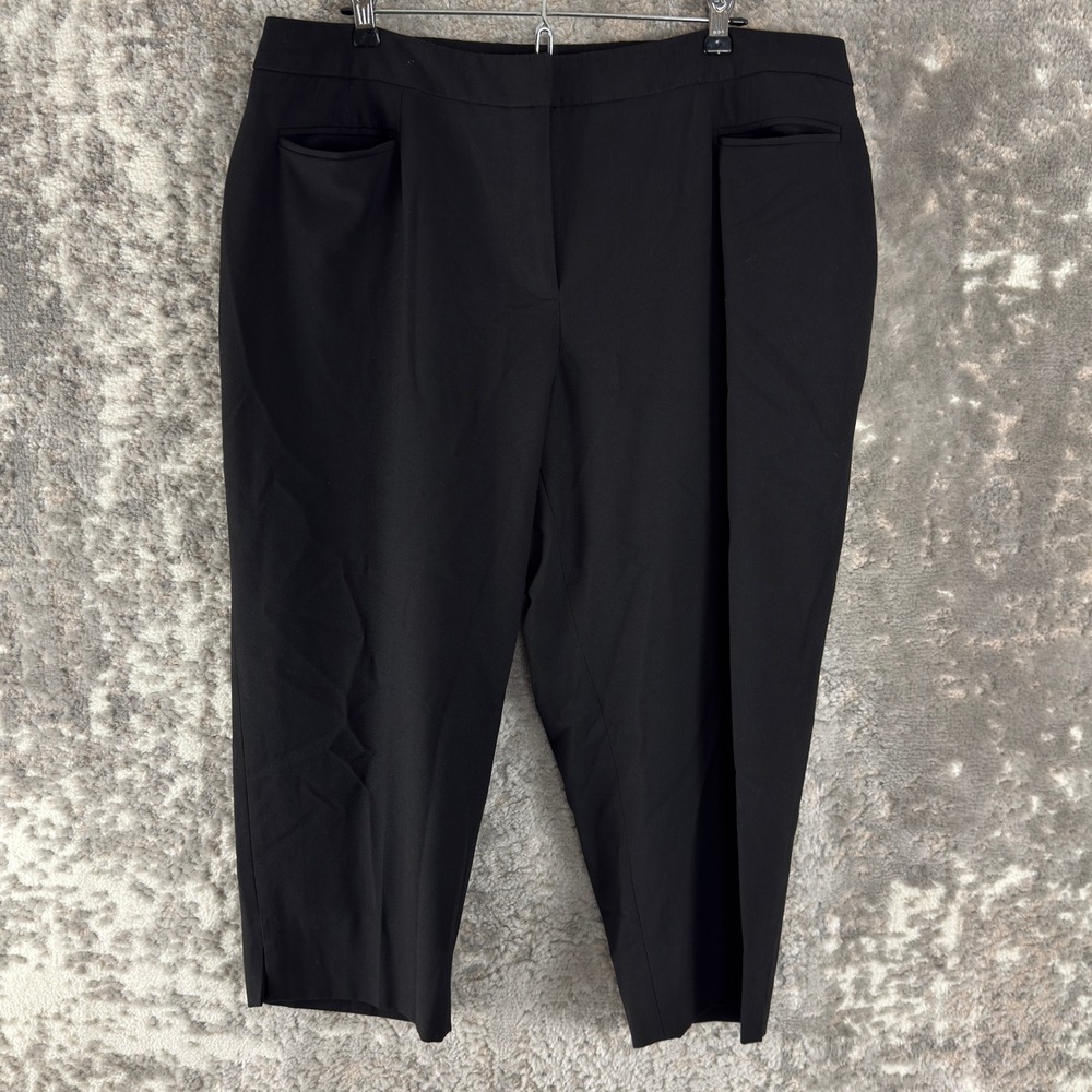 Talbots Plus Size 18wp Heritage‎ Crop Career Dress Pants Black Sleeveless Women